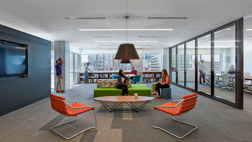 A group of people in a room.